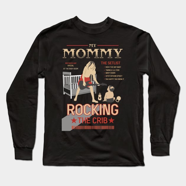 mothers day mommy rocking the crib retro 01 Long Sleeve T-Shirt by HCreatives